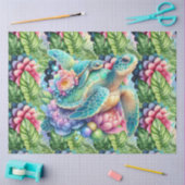 Farbenfrohe Tropenkröten Mama & Baby Seidenpapier (Basteln)