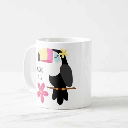 Farbenfrohe Tropenparadies Toucan Kaffeetasse (Vorderseite Links)
