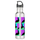 Farbenfrohe Tropenschildkröte Edelstahlflasche (Rückseite)