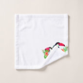 Farbenfrohe Tropenvögel Blume Badetuch Badhandtuch Set (Waschlappen)