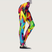 Farbenfrohe Tropfen Kunst, Dichtung und Musik Abst Leggings (Rechts)