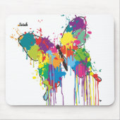 Farbenfrohe Tropfen-Paint Butterfly Mousepad mit N (Vorne)