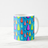 Farbenfrohe Tropfen, Regenfallmuster Kaffeetasse (VorderseiteRechts)