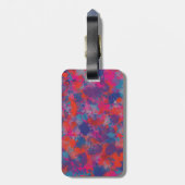 Farbenfrohe Tropfen Rot, Rosa, Blau Lila Abstrakt Gepäckanhänger (Rückseite vertikal)