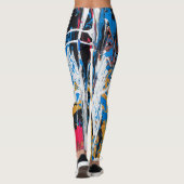 Farbenfrohe Tropffarbe: Graffiti-Wand. Leggings (Rückseite)