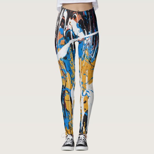 Farbenfrohe Tropffarbe: Graffiti-Wand. Leggings (Vorderseite)