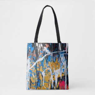 Farbenfrohe Tropffarbe: Graffiti-Wand. Tasche