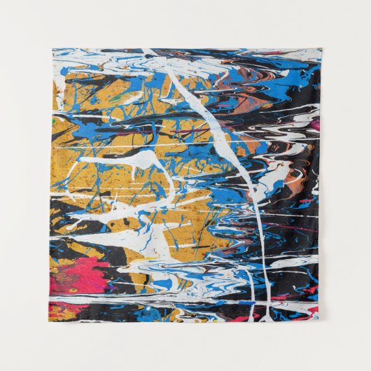 Farbenfrohe Tropffarbe: Graffiti-Wand. Wandteppich (Vorderseite (Horizontal))