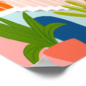 Farbenfrohe Tropical Apartment Illustration Coole  Poster (Ecke)