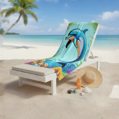 Farbenfrohe Tropical Beach Dolphin Jumping Strandtuch