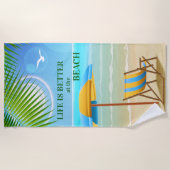 Farbenfrohe Tropical Beach Paradise Badetuch (Vorderseite)