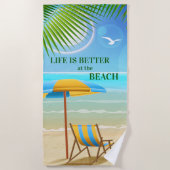 Farbenfrohe Tropical Beach Paradise Badetuch (Vorderseite)