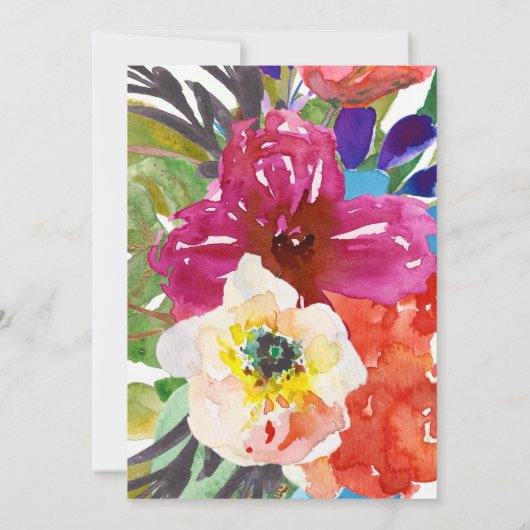 Farbenfrohe Tropical Bridal Brunch Einladung (Rückseite)