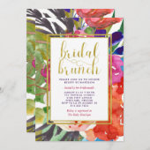 Farbenfrohe Tropical Bridal Brunch Einladung (Vorne/Hinten)