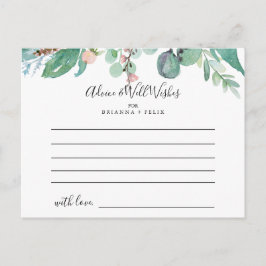 Farbenfrohe Tropical Floral Wedding Advice Card Postkarte