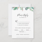 Farbenfrohe Tropical Floral Wedding Menü UAWG RSVP Karte (Vorderseite)