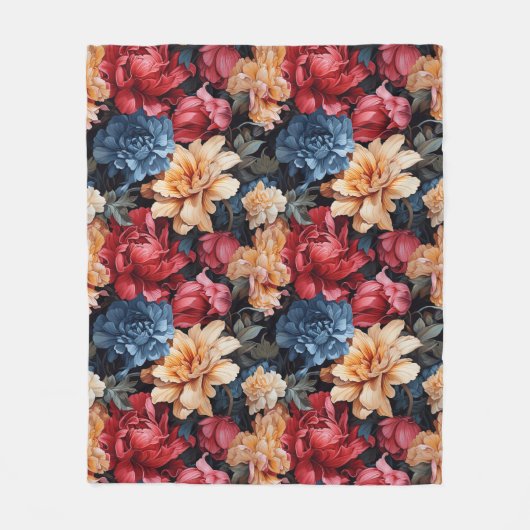 Farbenfrohe Tropical Florals Fleece Blanket (Vorderseite)