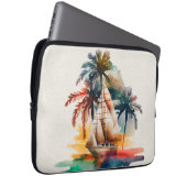Farbenfrohe Tropical Palm Sailboat Electronics Bag Laptopschutzhülle (Vorne Rechts)