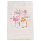 Farbenfrohe Tropical Palm Tree Weihnachten Mittlere Geschenktüte (Vorderseite)
