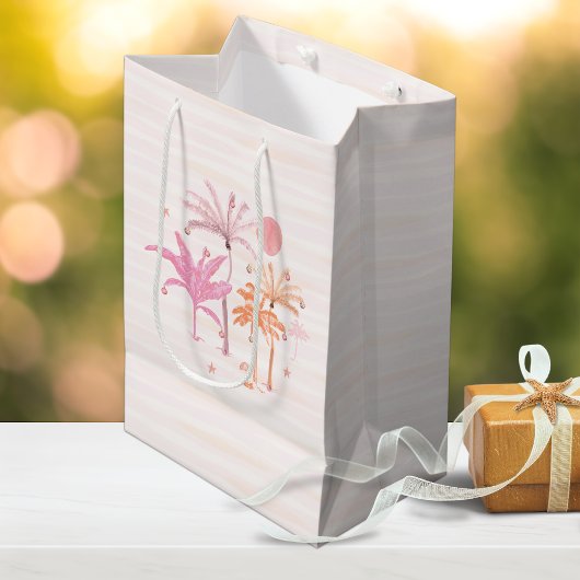 Farbenfrohe Tropical Palm Tree Weihnachten Mittlere Geschenktüte