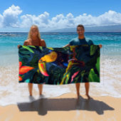 Farbenfrohe Tropical Toucan Beach Handtuch