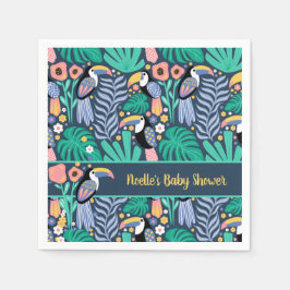 Farbenfrohe Tropical Toucan Bird Baby Dusche Serviette