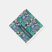 Farbenfrohe Tropical Toucan Bird Baby Dusche Serviette (Ecke)