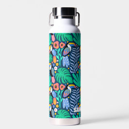 Farbenfrohe Tropical Toucan Bird Blume Pflanze, Na Trinkflasche