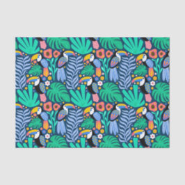 Farbenfrohe Tropical Toucan Bird Blume Pflanze Seidenpapier