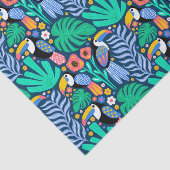 Farbenfrohe Tropical Toucan Bird Blume Pflanze Seidenpapier (Ausschnitt)