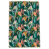 Farbenfrohe Tropiken: Monstera Jungle Geschenktasc Mittlere Geschenktüte (Vorderseite)