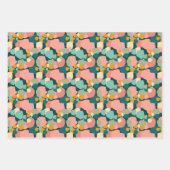 Farbenfrohe Tropiken: Schluckendes Palmenumhüllung Geschenkpapier Set (Vorderseite 2)