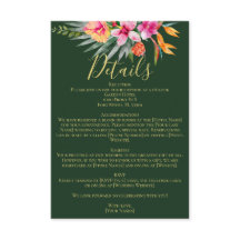 Farbenfrohe tropisch rosa Blume Hochzeitsdetails