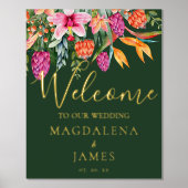 Farbenfrohe tropisch rosa orangefarbene Blume Will Foliendrucke (Vorderseite)