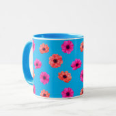 Farbenfrohe tropische 3D-Frühlingsblumenmuster Tasse (Vorderseite Links)