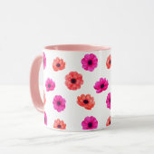 Farbenfrohe tropische 3D-Frühlingsblumenmuster Tasse (Vorderseite Links)