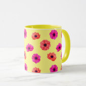 Farbenfrohe tropische 3D-Frühlingsblumenmuster Tasse (VorderseiteRechts)