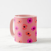 Farbenfrohe tropische 3D-Frühlingsblumenmuster Tasse (Vorderseite Links)