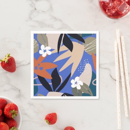 Farbenfrohe tropische abstrakte Muster Serviette (Beispiel)