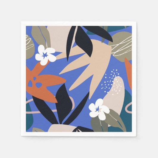 Farbenfrohe tropische abstrakte Muster Serviette (Vorderseite)