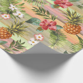 Farbenfrohe tropische Ananas Blumenmuster Geschenkpapier (Ecke)