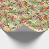 Farbenfrohe tropische Ananas Blumenmuster Geschenkpapier (Ecke)