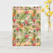 Farbenfrohe tropische Ananas Blumenmuster Karte (Gelbe Blume)