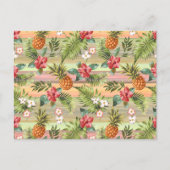 Farbenfrohe tropische Ananas Blumenmuster Postkarte (Vorderseite)