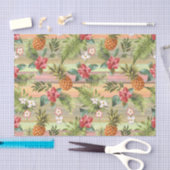 Farbenfrohe tropische Ananas Blumenmuster Seidenpapier (Handwerk)