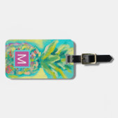 Farbenfrohe tropische Ananas Gepäckanhänger (Vorderseite horizontal)