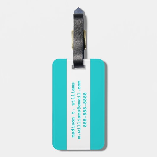 Farbenfrohe tropische Ananas Gepäckanhänger (Rückseite vertikal)