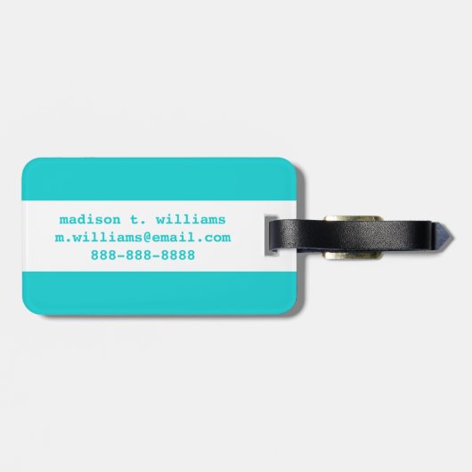 Farbenfrohe tropische Ananas Gepäckanhänger (Rückseite horizontal)