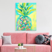 Farbenfrohe tropische Ananas Leinwanddruck (Insitu (Wohnzimmer))