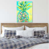 Farbenfrohe tropische Ananas Leinwanddruck (Insitu (Schlafzimmer))